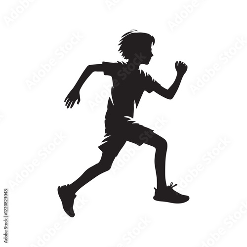 High-speed running person vector for depicting rapid motion - Running person silhouette - Running person vector - Running person illustration - Run silhouette - Running vector
