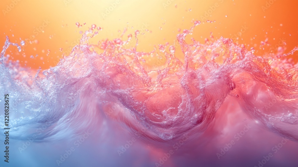 Fototapeta premium Dynamic Splash of Vibrant Pink and Blue Water