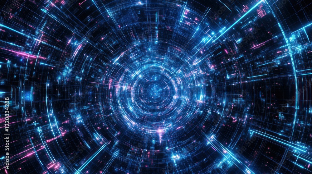 Abstract Digital Tunnel Of Light And Data Streams Abstract Digital Tunnel Of Light And Data Streams