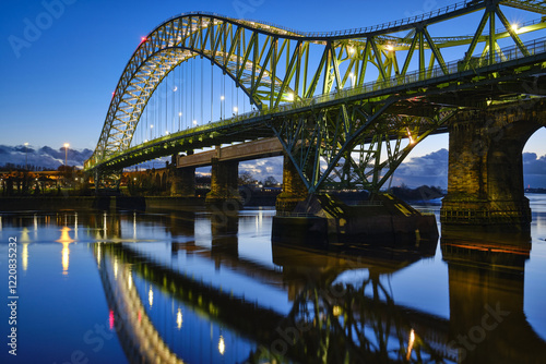 Runcorn Bridge over the River Mersey, UK
