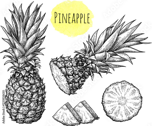 Pineapple ink sketch