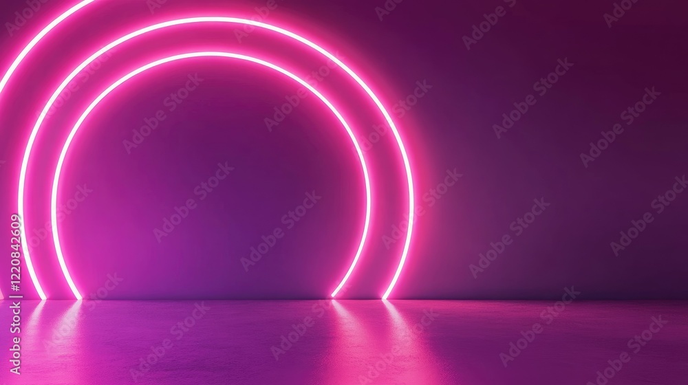 Neon abstract shapes illuminate the background Neon abstract shapes illuminate the background