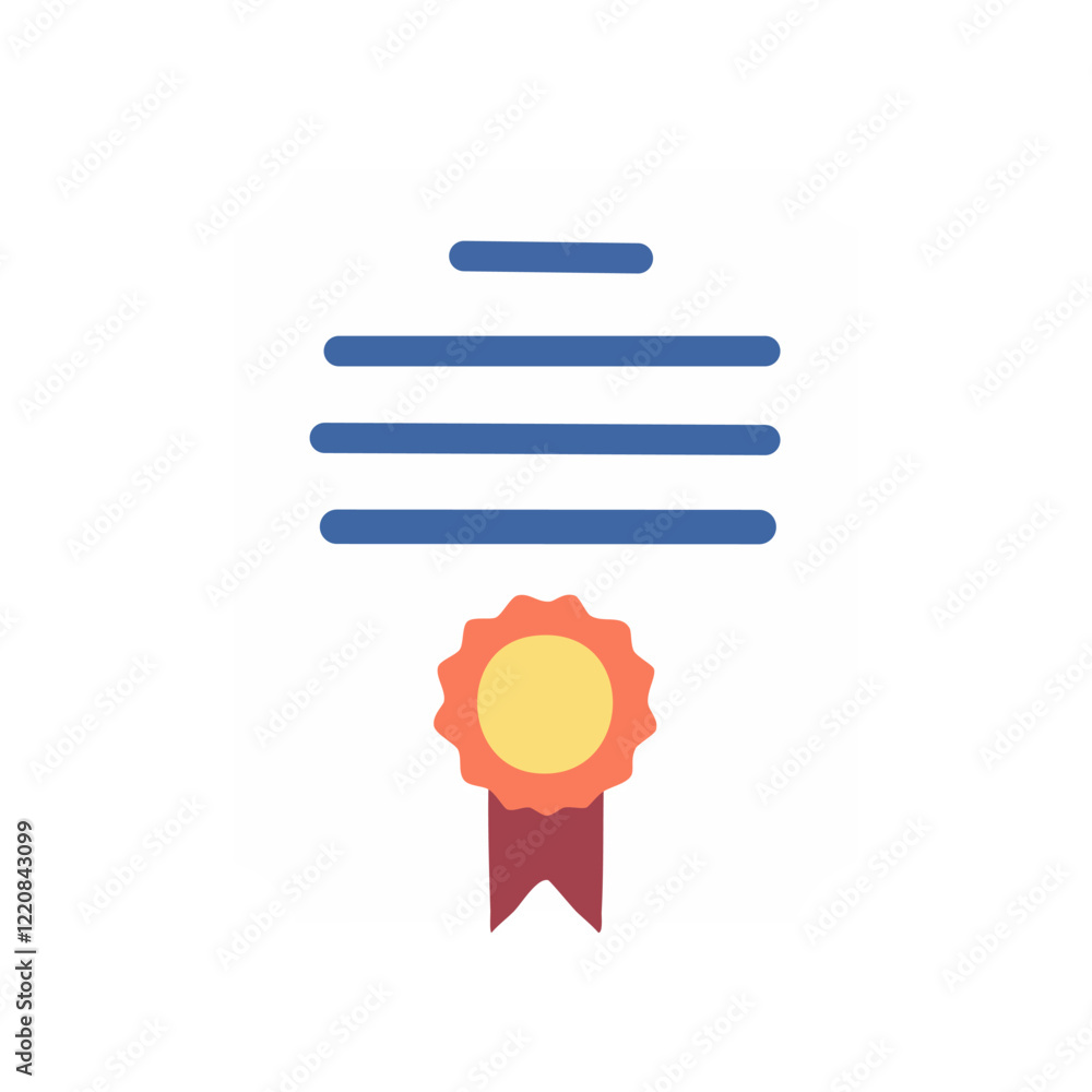 Certificate or diploma flat icon for apps and websites. Vector illustration Certificate or diploma flat icon for apps and websites. Vector illustration