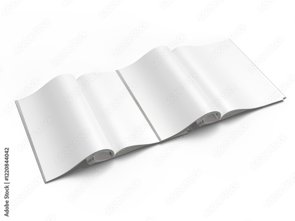 Realistic open Magazine or Book with blank page mockup isolated on background. Blank template for presentation a publication, notebook, catalogs, brochures, magazines, diary, journal, booklet Realistic open Magazine or Book with blank page mockup isolated on background. Blank template for presentation a publication, notebook, catalogs, brochures, magazines, diary, journal, booklet