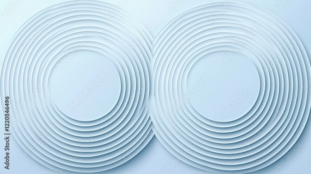 Fototapeta premium Light blue background with white circles and lines, a simple vector illustration of a light blue gradient background with abstract design elements, simple shapes, and a minimalistic style.