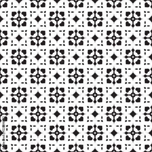 Minimalist black and white seamless pattern background