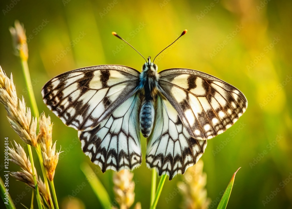 Marbled White Butterfly (Melanargia galathea) - Tilt-Shift Macro Photography Marbled White Butterfly (Melanargia galathea) - Tilt-Shift Macro Photography