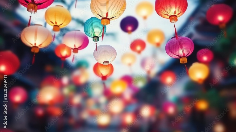 Traditional Chinese lanterns in authentic Asian aesthetics. Festive backdrop for the Yuanxiao Festival, celebrating with lanterns aglow. Traditional Chinese lanterns in authentic Asian aesthetics. Festive backdrop for the Yuanxiao Festival, celebrating with lanterns aglow.