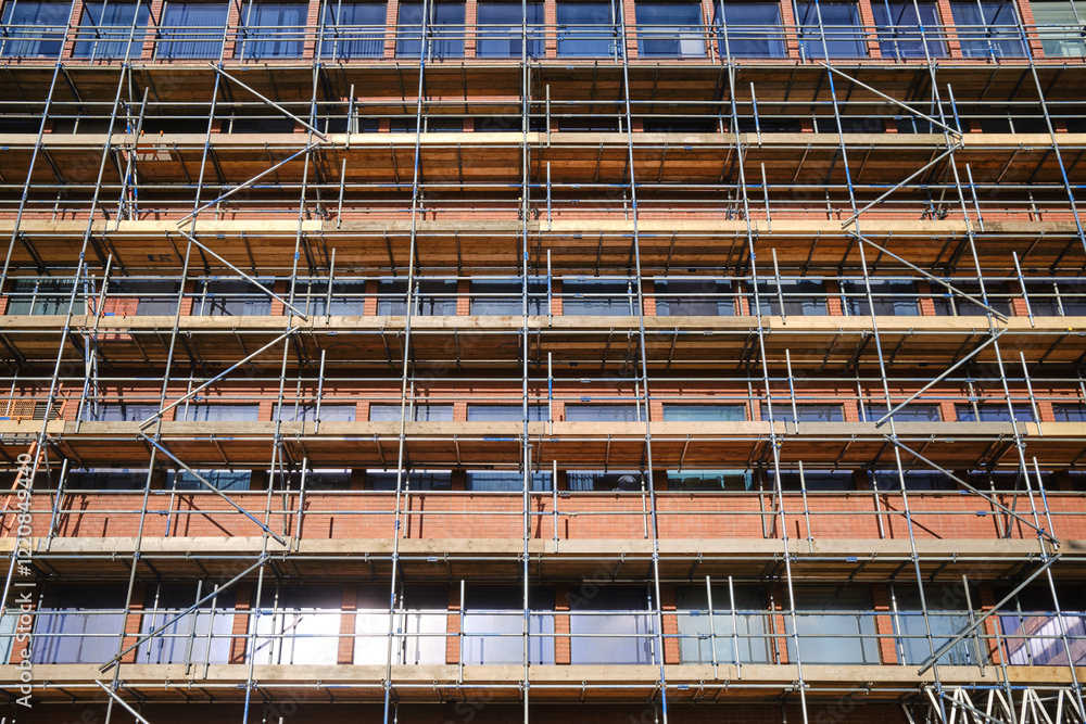Scaffolding erected on an old building Scaffolding erected on an old building