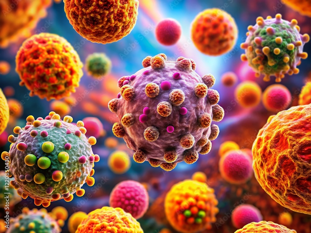 Microscopic View of Acute Promyelocytic Leukemia (APL) Cells - Aggressive Myeloid Leukemia Cancer Research Microscopic View of Acute Promyelocytic Leukemia (APL) Cells - Aggressive Myeloid Leukemia Cancer Research