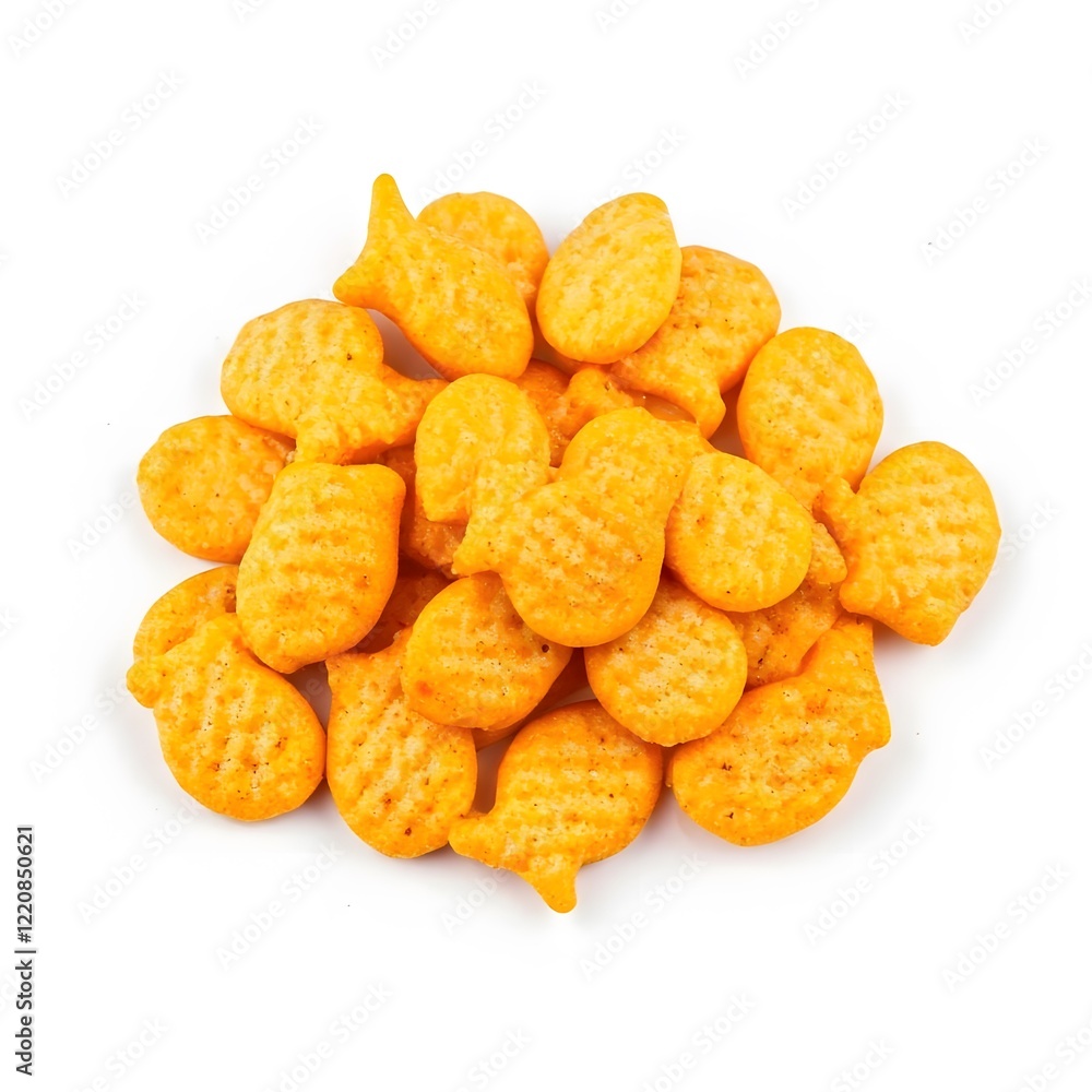 Fish cracker image on white background.Ai generated Fish cracker image on white background.Ai generated