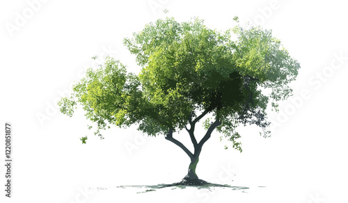 Green tree vector illustration isolated on transparent background with clipping path, alpha channel, summer forest foliage for both web pages and printing materials