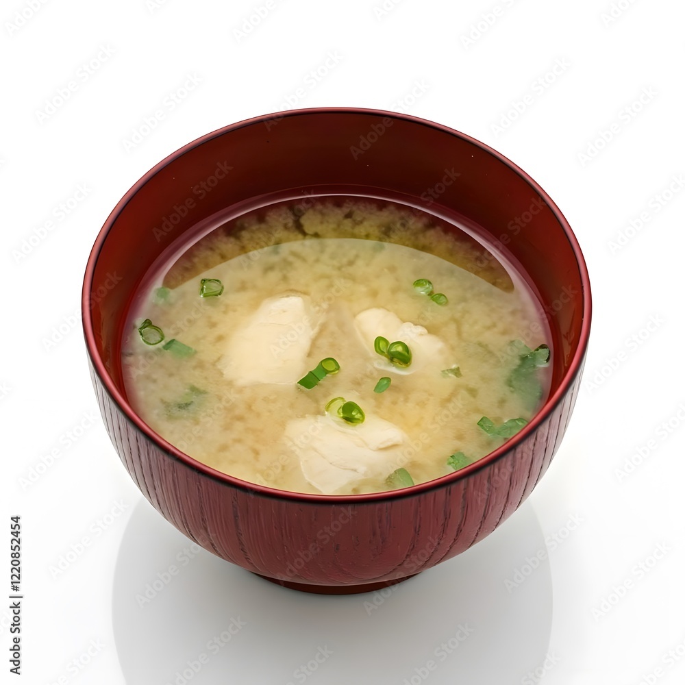 Miso soup japanese food image on white background,AI generated Miso soup japanese food image on white background,AI generated
