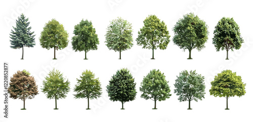 High definition vector illustration of a tree isolated on a white background, HD collection of nature, isolated tree image, crisp tree illustration