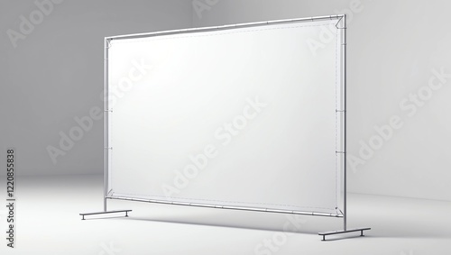 White blank advertising press wall with fabric banner template