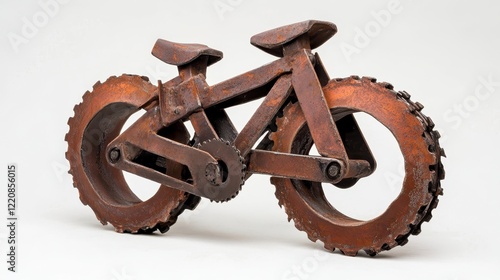 Vintage Metal Bicycle Sculpture with Unique Design and Detail photo