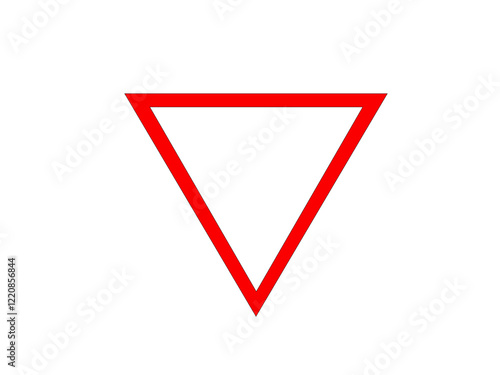 Free Download Give way triangle road sign isolated on white background, front view. Vector graphics - GFXLoad