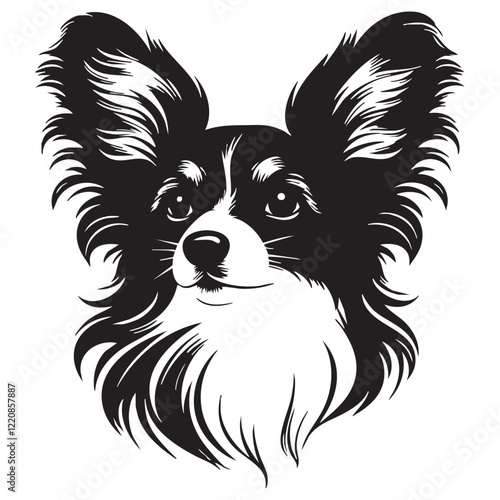 Papillon Head Silhouette