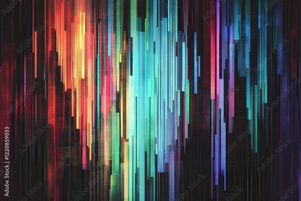 A vibrant rainbow of colorful lines set against a deep black background A vibrant rainbow of colorful lines set against a deep black background