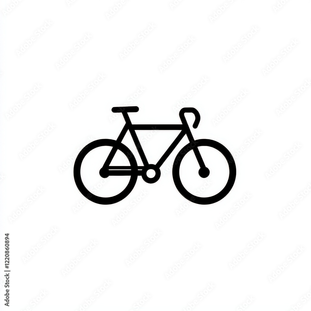 A black and white bicycle silhouette on a white background A black and white bicycle silhouette on a white background