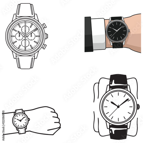 Smart Watch Icon Set Vector Design