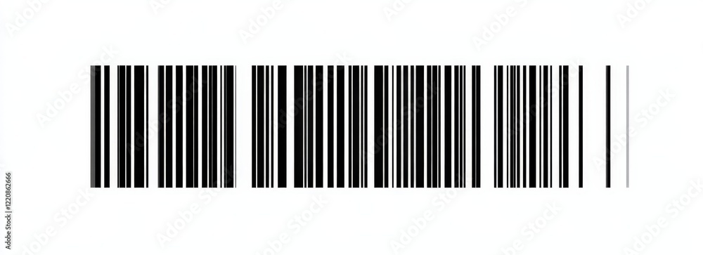 A black and white barcode prominently displayed on a white background A black and white barcode prominently displayed on a white background