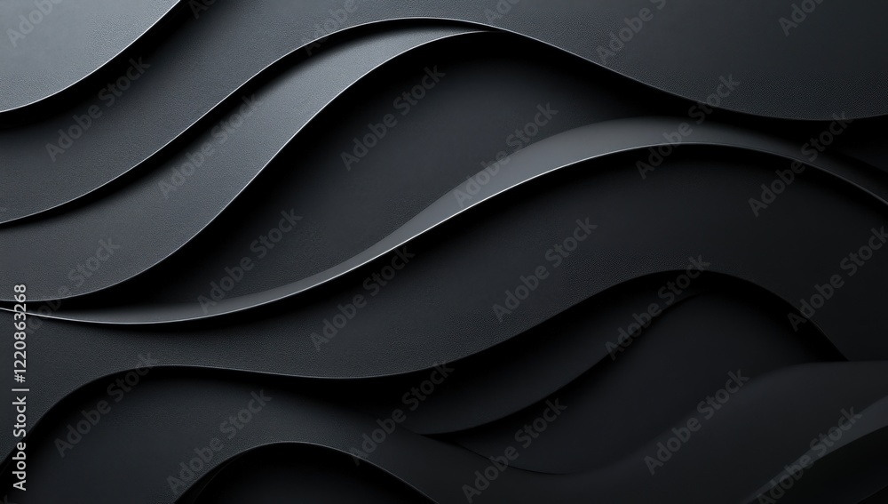 Fototapeta premium This is a close up image of a black curve set against a black background