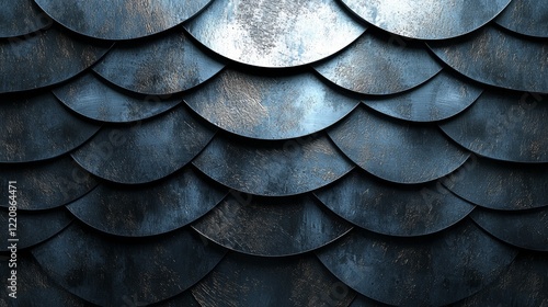 Wallpaper Mural Artistic display of metallic scales abstract background textured surface modern design close-up visual aesthetics Torontodigital.ca