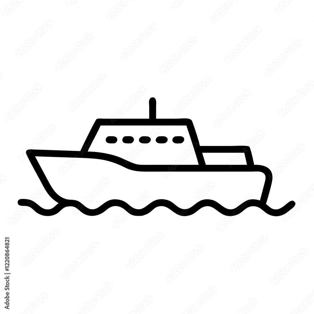 Steamboat icon on a transparent background for transport concept Steamboat icon on a transparent background for transport concept
