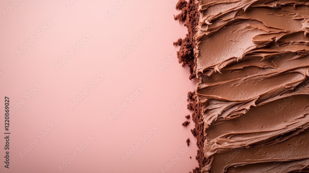 A luscious and creamy chocolate frosting is showcased on a smooth surface, inviting indulgence and delight for any chocolate lover or dessert enthusiast. A luscious and creamy chocolate frosting is showcased on a smooth surface, inviting indulgence and delight for any chocolate lover or dessert enthusiast.