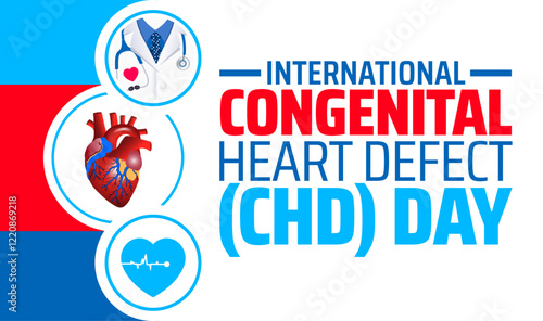 International Congenital Heart Defect CHD Day background banner or poster design template. observed every year in February. Holiday concept. Use to any Template, card, poster, placard, template.