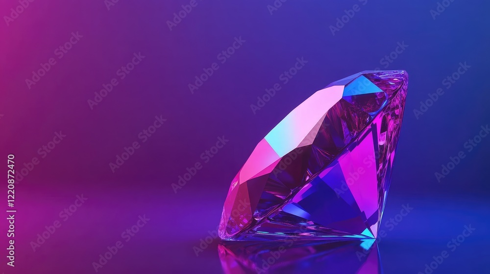 A faceted tanzanite gemstone glowing on a violet-blue background, radiating with elegance. A faceted tanzanite gemstone glowing on a violet-blue background, radiating with elegance.