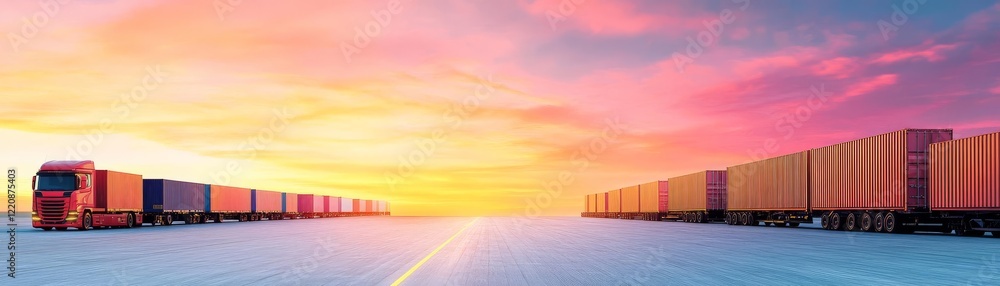 Fototapeta premium AI-driven logistics optimizing freight loads for better energy utilization