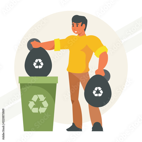 Waste recycling concept illustration