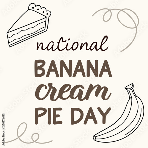 Foto NATIONAL BANANA CREAM PIE DAY silhouette vector illustration