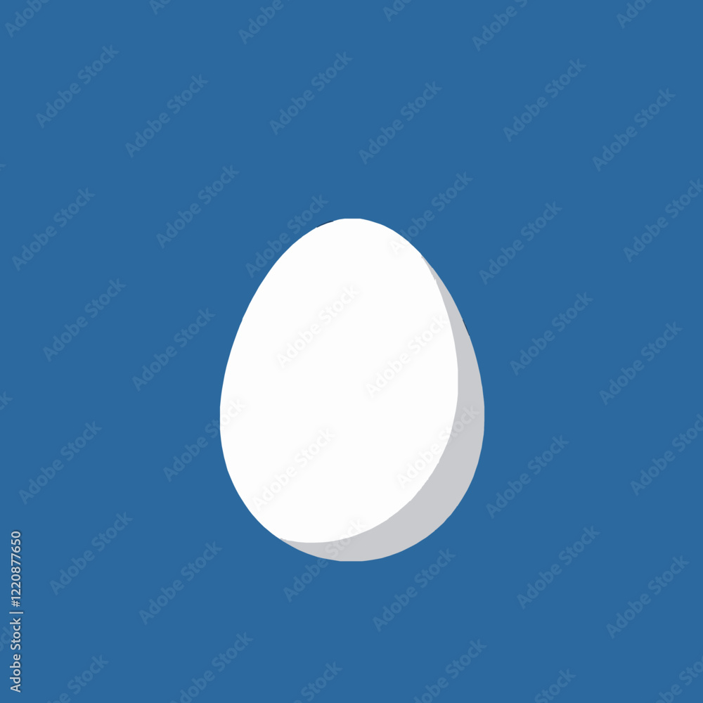 Plain White Egg on Solid Blue Background for Designs Plain White Egg on Solid Blue Background for Designs
