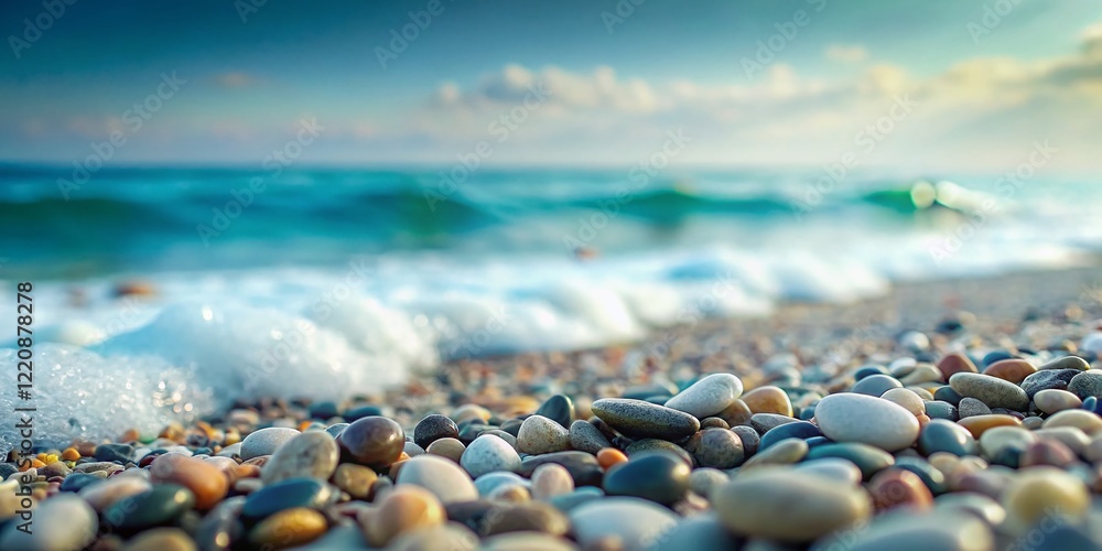 Misty Beachscape: Smooth Pebbles & Crashing Waves - Tilt-Shift Photography Misty Beachscape: Smooth Pebbles & Crashing Waves - Tilt-Shift Photography