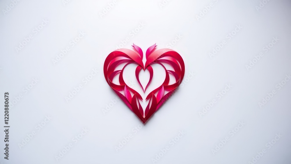 Obraz premium Valentine Heart Logo Design – Elegant red heart shapes ideal for love-themed designs and ads