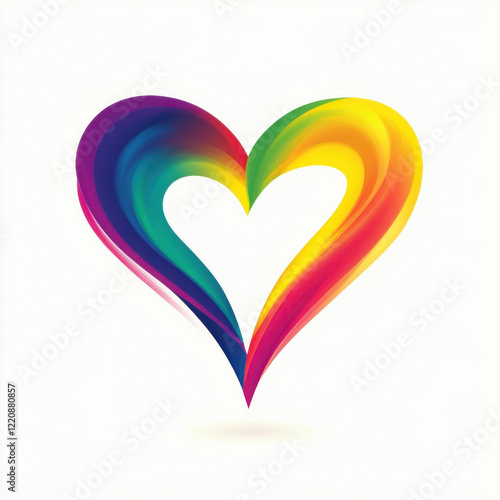 Wallpaper Mural colorful heart shaped design with vibrant rainbow gradient, symbolizing love and positivity. This artistic representation evokes joy and warmth Torontodigital.ca