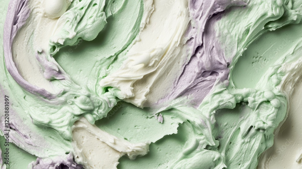 Obraz premium Subtle hues of mint and lavender blending smoothly, giving a soothing feel to a cosmetics background.