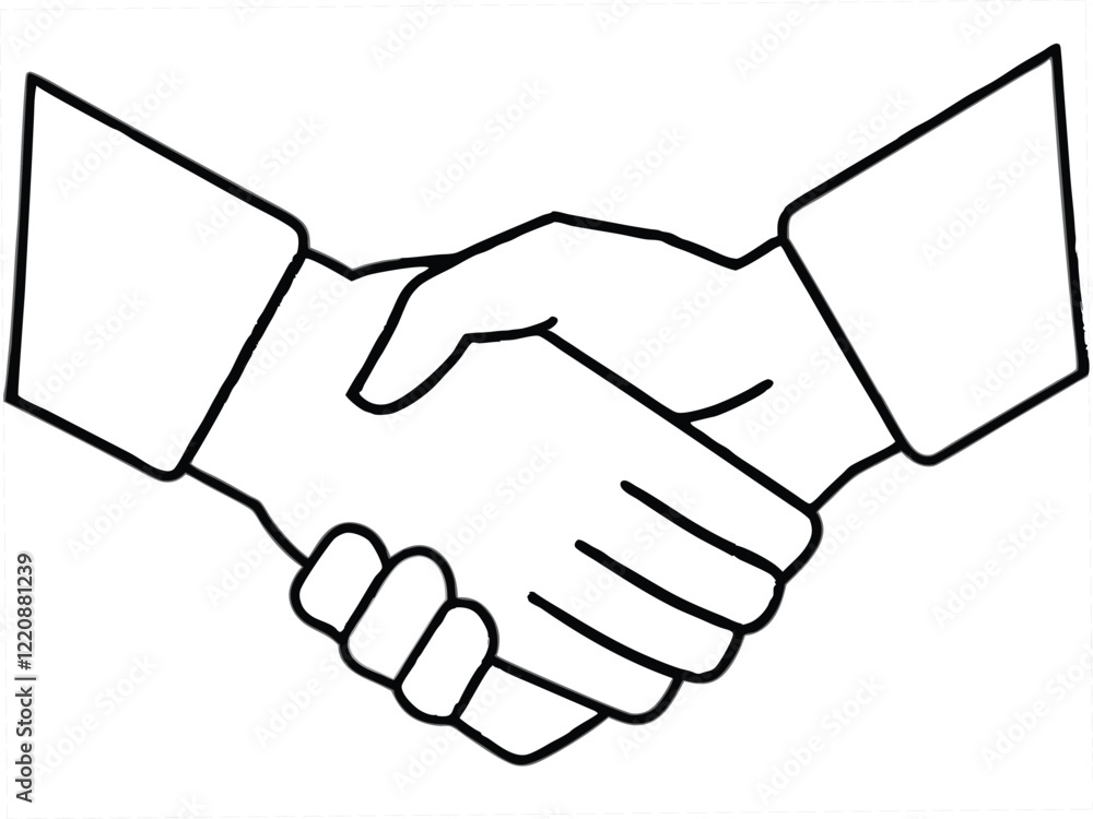 handshake Outline illustration,handshake line art design handshake Outline illustration,handshake line art design