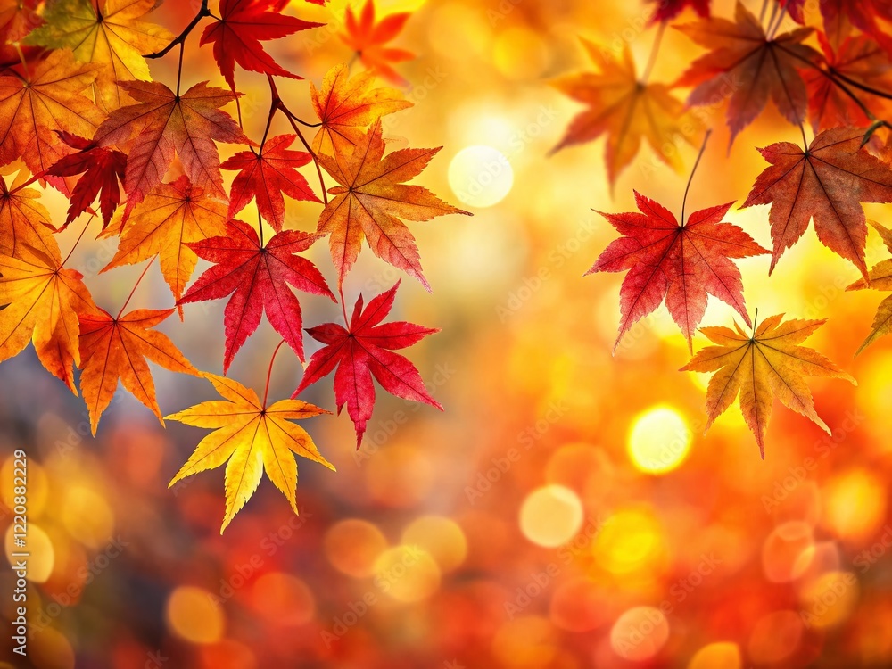Autumn Maple Leaves Bokeh Background - Fall Foliage Stock Photo Autumn Maple Leaves Bokeh Background - Fall Foliage Stock Photo