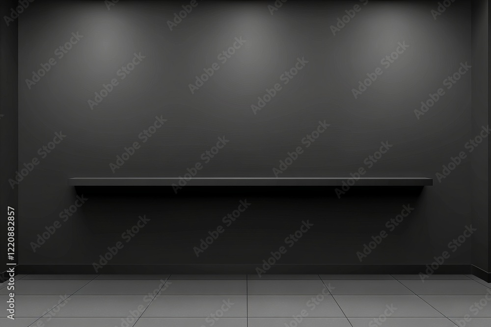 A wall with a shelf and no items on it A wall with a shelf and no items on it