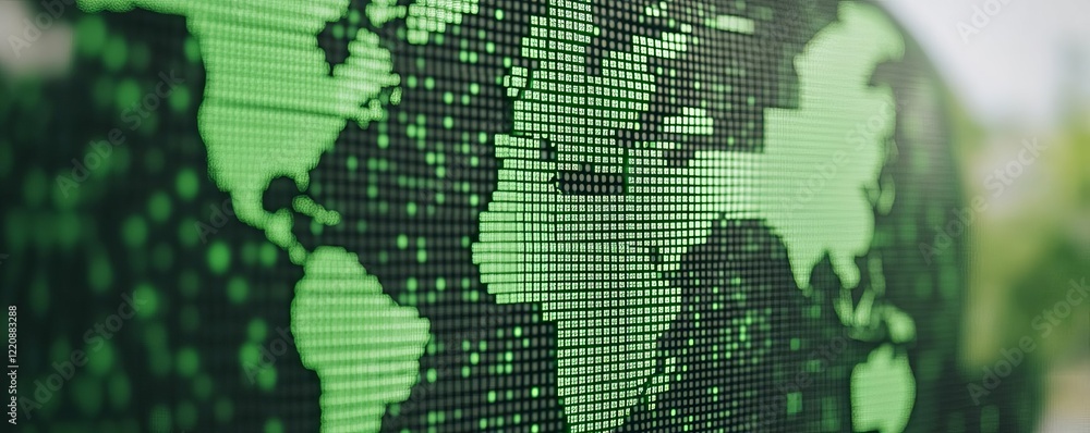 Fototapeta premium Green supply chain hubs enhancing global trade sustainability metrics