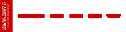 White-Red-White Flag. Flag of Belarusian democratic opposition