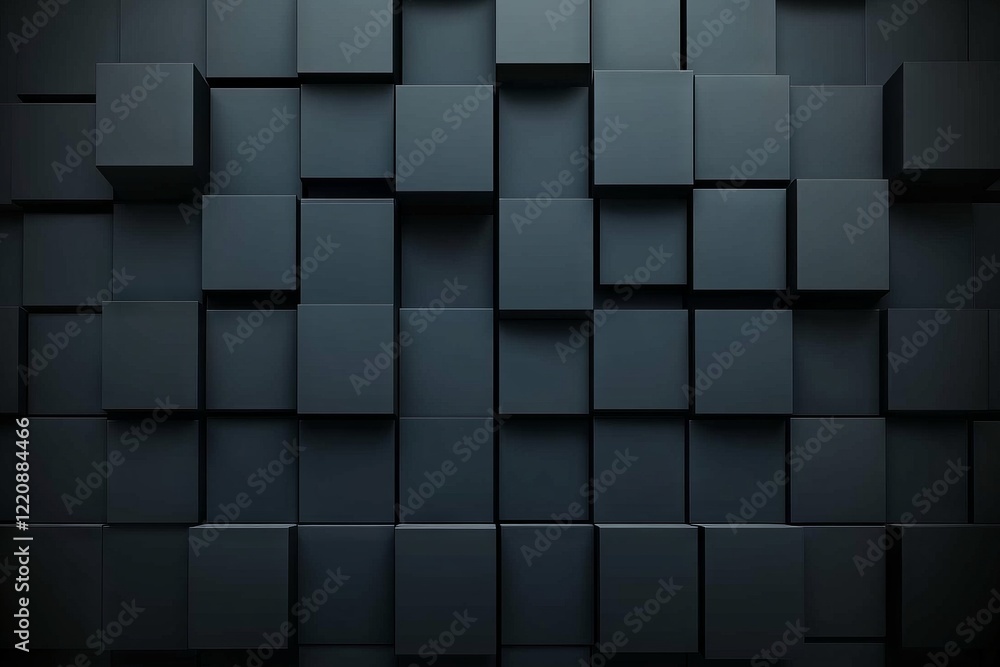 A black background with many black cubes A black background with many black cubes