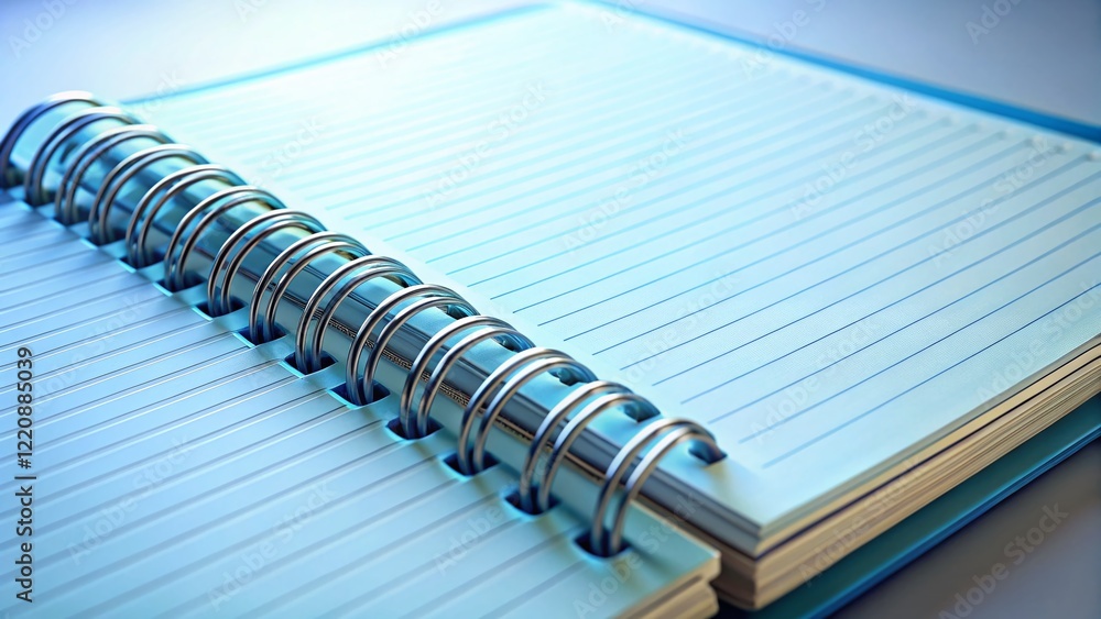 Blank Spiral Notebook with Blue Lined Paper - Copy Space for Text or Design Blank Spiral Notebook with Blue Lined Paper - Copy Space for Text or Design