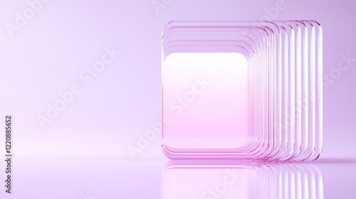 Dynamic abstract shapes in soft pink tones modern art installation minimalist environment artistic perspective