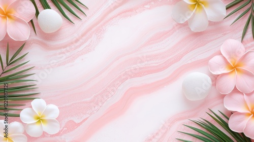 Tropical floral arrangement studio photography bright colors aesthetic view nature theme