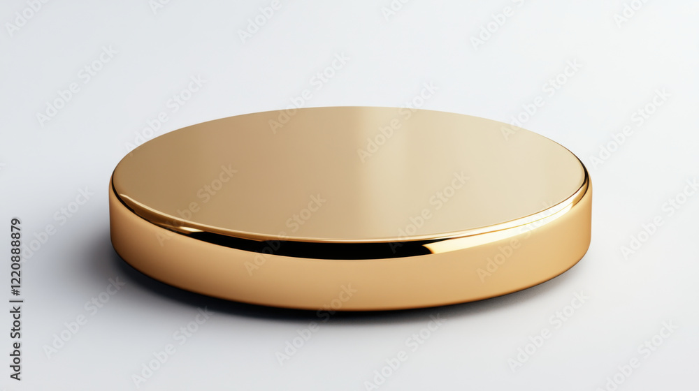 sleek gold round platform with glossy finish, perfect for display sleek gold round platform with glossy finish, perfect for display
